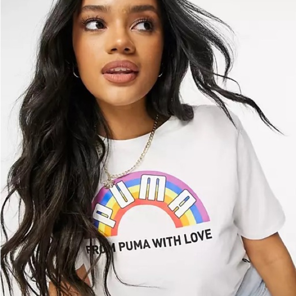 Puma pride crop tee shirt NWT